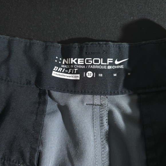 Nike Dri-FIT Golf Shorts Mens Sz 32 Black Chino UV Stretch Golfing Casual Sports - Picture 12 of 16
